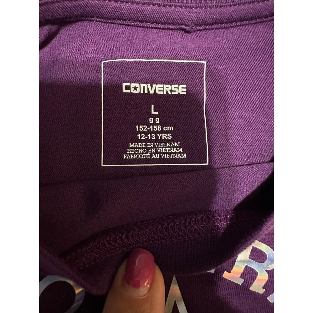 NEW Converse Purple/Holographic T-Shirt Size: Teen Large - Picture 5 of 5